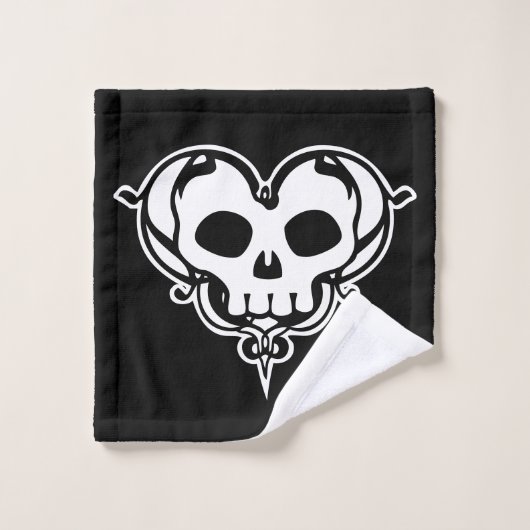 Decoratief schedel Heart Bad Handdoek (Wasdoekje)
