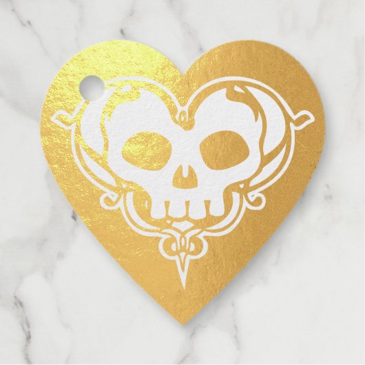 Decoratief schedel Heart Bedankjes Labels (Voorkant)