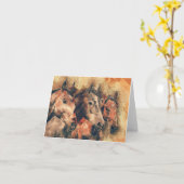 Decoratief Schilderen van de Waterverf van paarden Kaart (Gele Bloem)