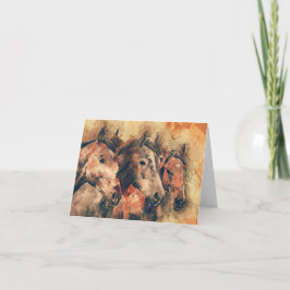 Decoratief Schilderen van de Waterverf van paarden Kaart