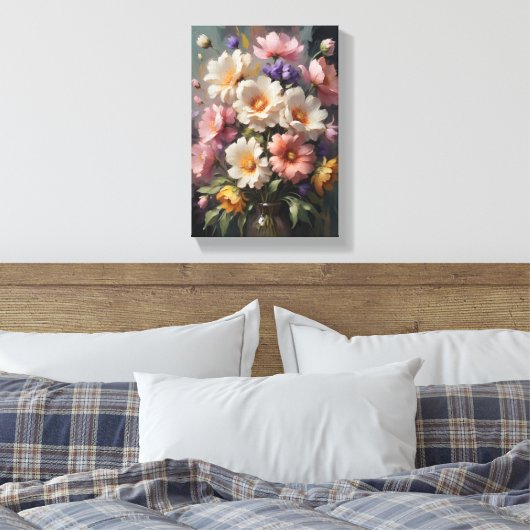 Decoratief schilderij (Fleurs De Grace) Canvas Afdruk (Insitu (Slaapkamer))