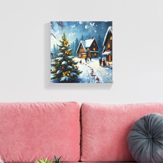 Decoratief schilderij (kerstgeest) canvas afdruk (Insitu (Woonkamer))