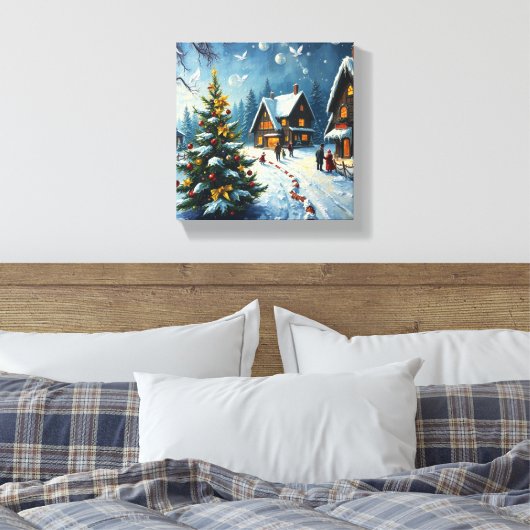 Decoratief schilderij (kerstgeest) canvas afdruk (Insitu (Slaapkamer))