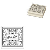 Decoratief Script Botanische Boerderij Ei Karton Rubberstempel (Gestempeld)