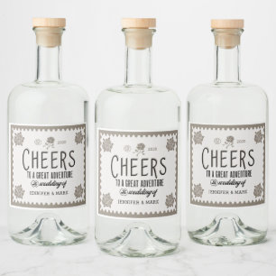  decoratief script bruiloft likeur Label Likeurfles Etiket