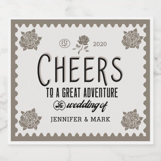 decoratief script bruiloft likeur Label Likeurfles Etiket (Enkel label)