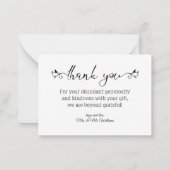 Decoratief script Dank u 4 foto's bruiloft Notitiekaartje (Achterkant)