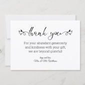 Decoratief script Dank u 4 foto's bruiloft Notitiekaartje (Achterkant)