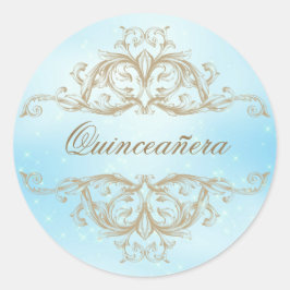 Decoratief sierbaby Blue Quinceanera Ronde Sticker