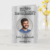 Decoratief Silver Metal 1 foto collage Retirement Kaart (Gele Bloem)