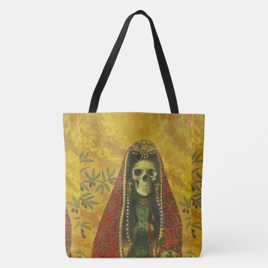 Decoratief Skeleton Halloween Canvas tas (Voorkant)