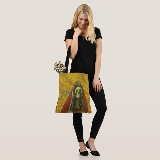 Decoratief Skeleton Halloween Canvas tas (Op model)