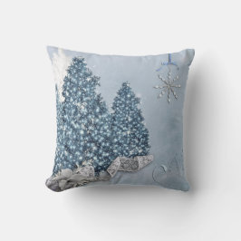 Decoratief Sneeuwblauw en Witte Ball Merry Kerstmi Kussen