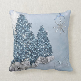 Decoratief Sneeuwblauw en Witte Ball Merry Kerstmi Kussen