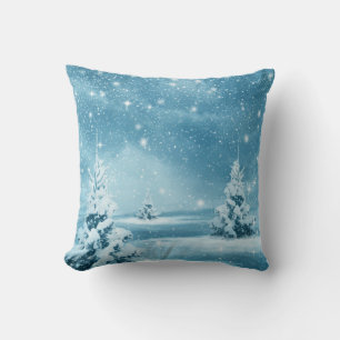 Decoratief Sneeuwblauw en Witte Ball Merry Kerstmi Kussen
