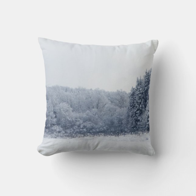 Decoratief Sneeuwblauw en Witte Ball Merry Kerstmi Kussen (Voorkant)