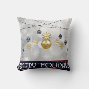 Decoratief Sneeuwblauw en Witte Ball Merry Kerstmi Kussen