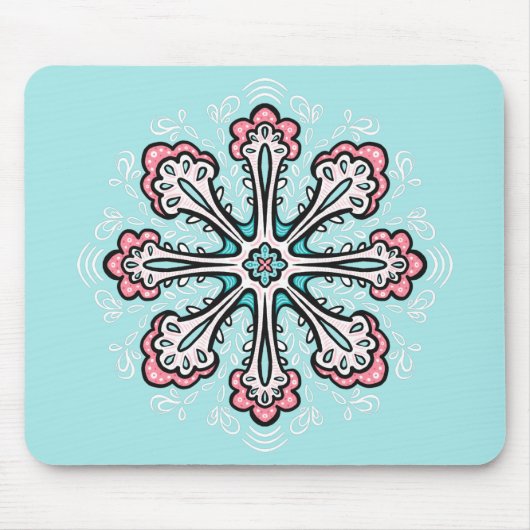 Decoratief Snowflake Fun Abstracte Winter Muismat (Voorkant)