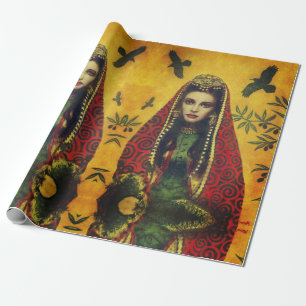 Decoratief sorceress Wrapping Paper Cadeaupapier