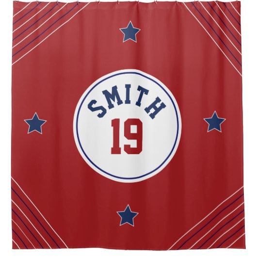 Decoratief sportthema Shower Curtain Douchegordijn (Voorkant)