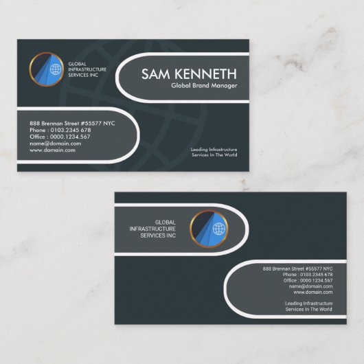 Decoratief stijlvol tabblad Globaal ontwerp Merkbe Visitekaartje (Voorkant / Achterkant)