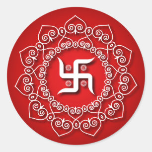 Decoratief Swastika Ontwerp Ronde Sticker