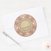 Decoratief Sweethearts Monogram Ronde Sticker (Envelop)