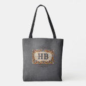 Decoratief teken met uw Initialen Canvas tas (Achterkant)