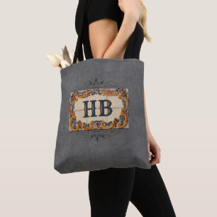 Decoratief teken met uw Initialen Canvas tas