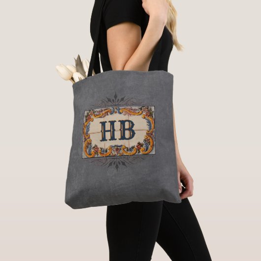 Decoratief teken met uw Initialen Canvas tas (Dichtbij)