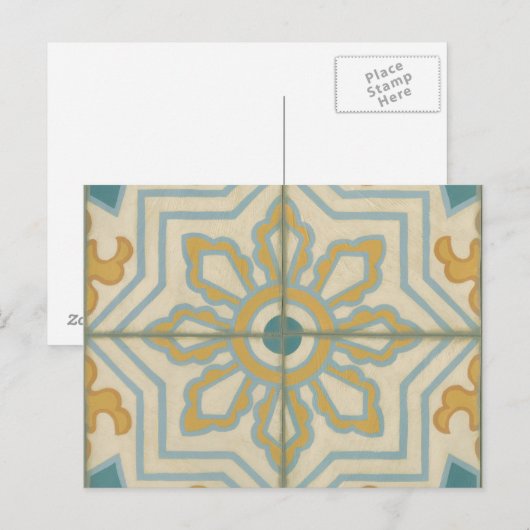 Decoratief Tile Patroon van de Oude Wereld Briefkaart (Voorkant / Achterkant)