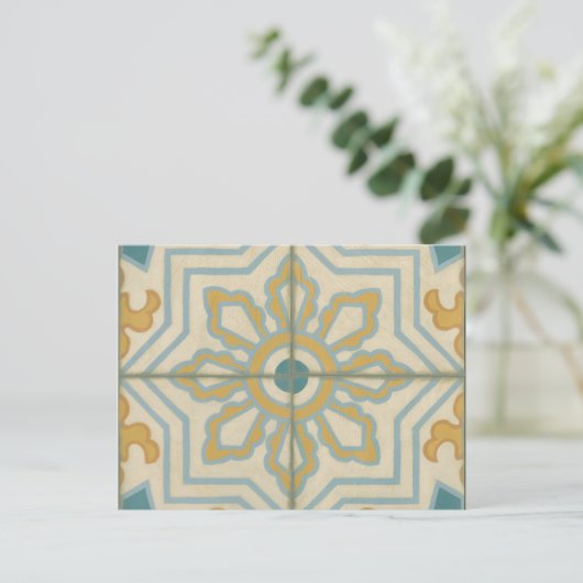 Decoratief Tile Patroon van de Oude Wereld Briefkaart (Staand voorkant)