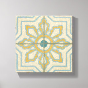 Decoratief Tile Patroon van de Oude Wereld Canvas Afdruk
