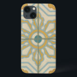 Decoratief Tile Patroon van de Oude Wereld Case-Mate iPhone Case<br><div class="desc">Deze oude werelddruk is een Chariklia Zarris-creatie en biedt een decoratief tegelpatroon met blauw en goud op een beige achtergrond. Dat zou een groot cadeautje zijn voor de fans van bloemen en pastel prints!</div>
