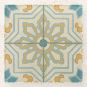 Decoratief Tile Patroon van de Oude Wereld Glazen Onderzetter