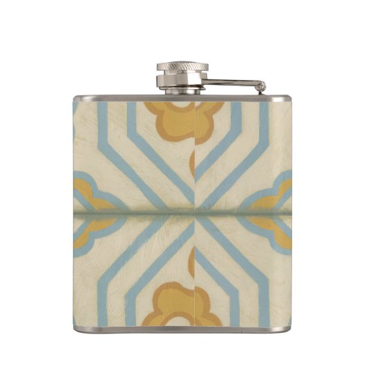 Decoratief Tile Patroon van de Oude Wereld Heupfles (Achterkant)