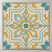 Decoratief Tile Patroon van de Oude Wereld Poster (Voorkant)