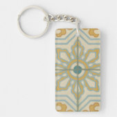 Decoratief Tile Patroon van de Oude Wereld Sleutelhanger (Voorkant)