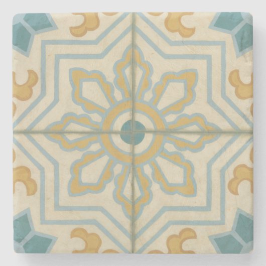 Decoratief Tile Patroon van de Oude Wereld Stenen Onderzetter (Voorkant)