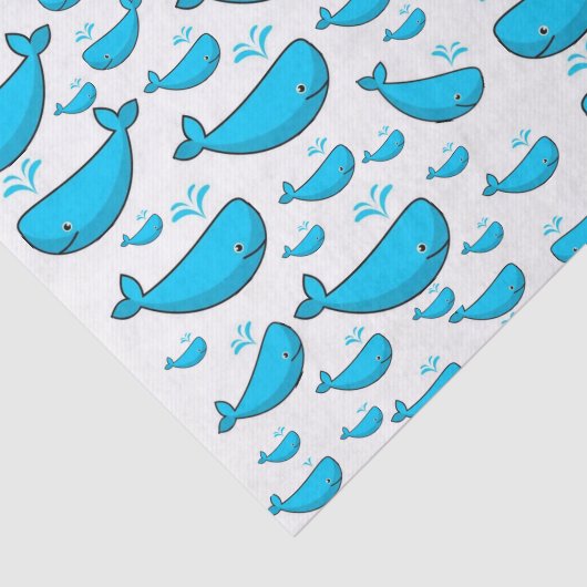 Decoratief tissuepapier blauwe walvissen (Detail)