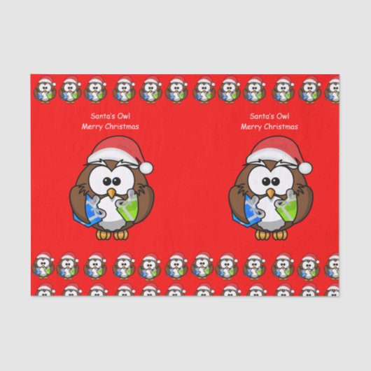 Decoratief tissuepapier kerstuil (Voorkant)