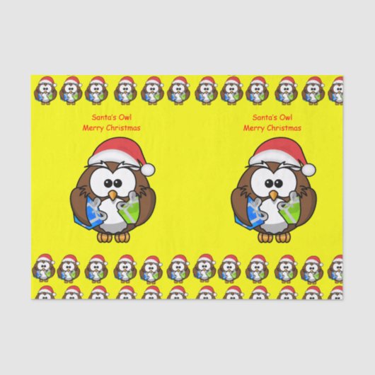 Decoratief tissuepapier kerstuil (Voorkant)