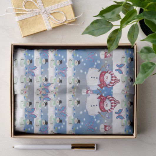 Decoratief tissuepapier met kerstsnowman (Geschenk)