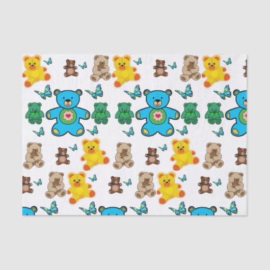 Decoratief tissuepapier teddyberen (Voorkant)