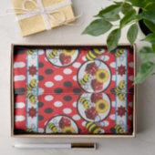 Decoratief tissuepapier voor hommels rood dobbeltj (Geschenk)