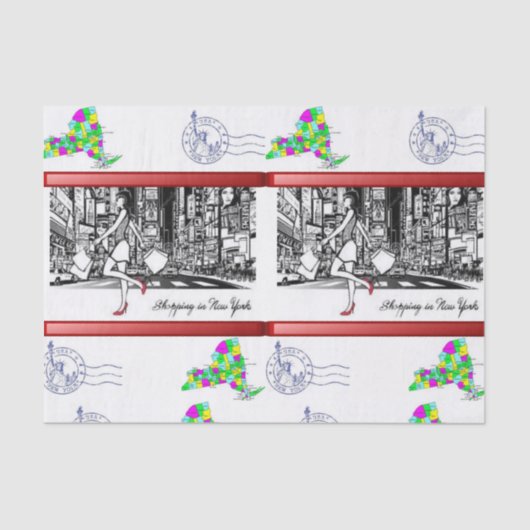 Decoratief tissuepapier winkelen New York (Voorkant)