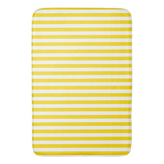 Decoratief Trendy Elegant Yellow White Stripes Badmat (Voorkant Verticaal)