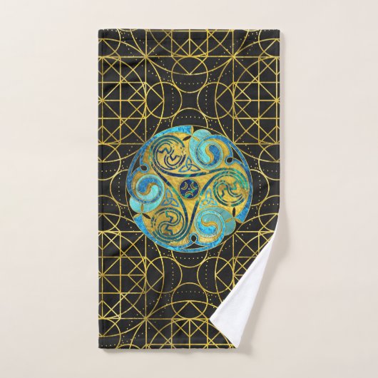 Decoratief Triquetra Celtic Ornament Bad Handdoek (Handdoek)