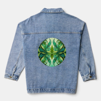 Decoratief tropisch groen denim jacket