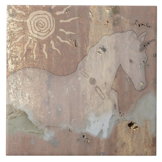 Decoratief Unicorn Tile Tegeltje (Voorkant)